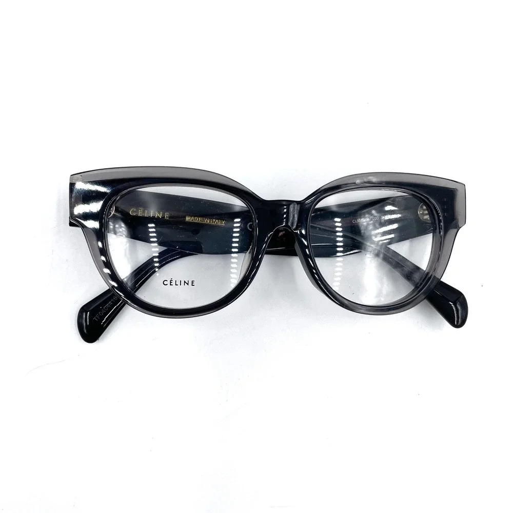 Celine‎ Eyeglasses Dark Gray Acetate Frames Full Rim Square Optical CL50015F